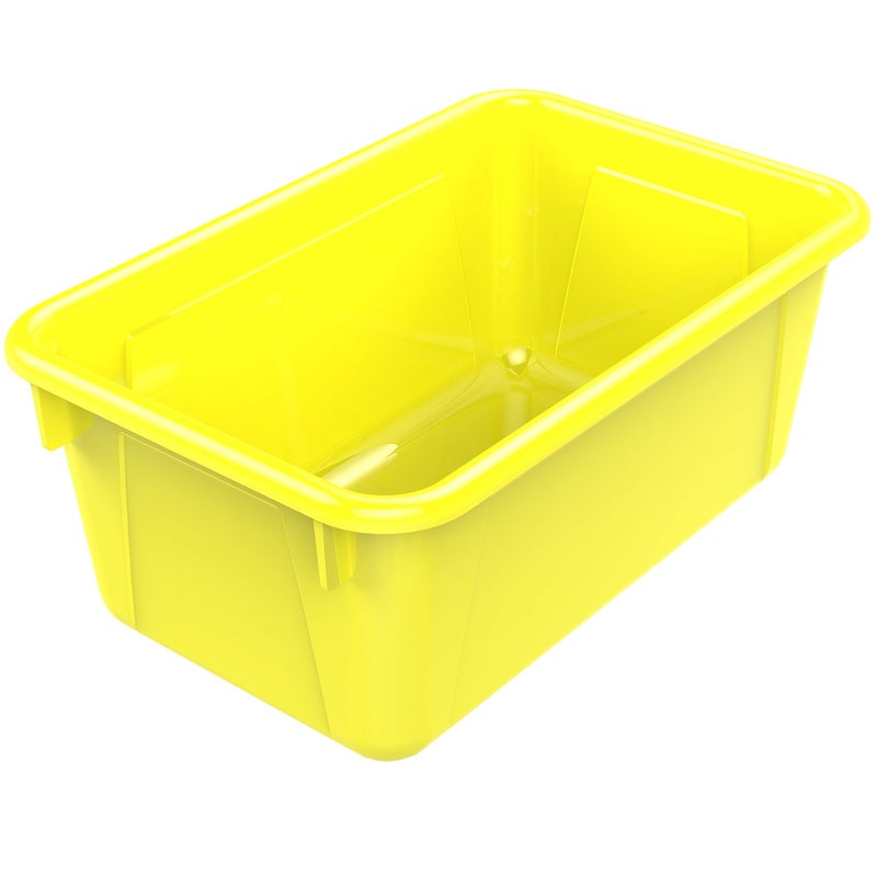 Storex Small Cubby Bins, Pack of 5, 12.2 x 7.8 x 5.1 Inches, Yellow (62410U05C) - Image 2